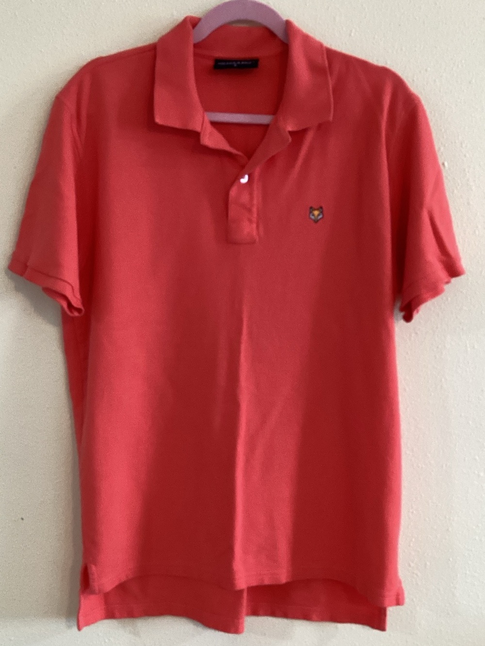 Men's Coral Red Polo Shirt - Classic Short Sleeve